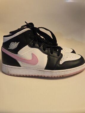 Jordan Mid-Top Sneakers in Black, White and Pink